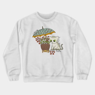 Cat playing with flowers Crewneck Sweatshirt